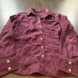 Eddie Bauer mini wale corduroy shirt plum size large